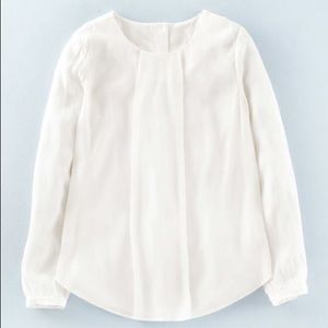 Boden Tamara Long Sleeve Blouse Ivory Classic Top